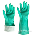 Gants de nitrile vert de l'industrie lourde 15 mil gants de sécurité